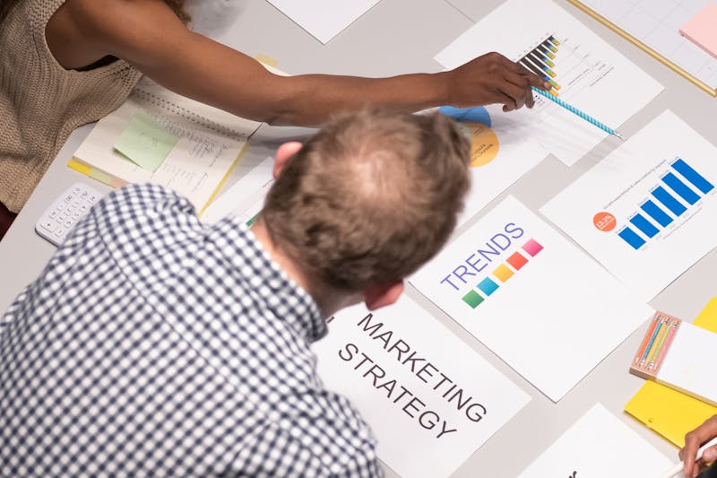 marketing team looking at data
